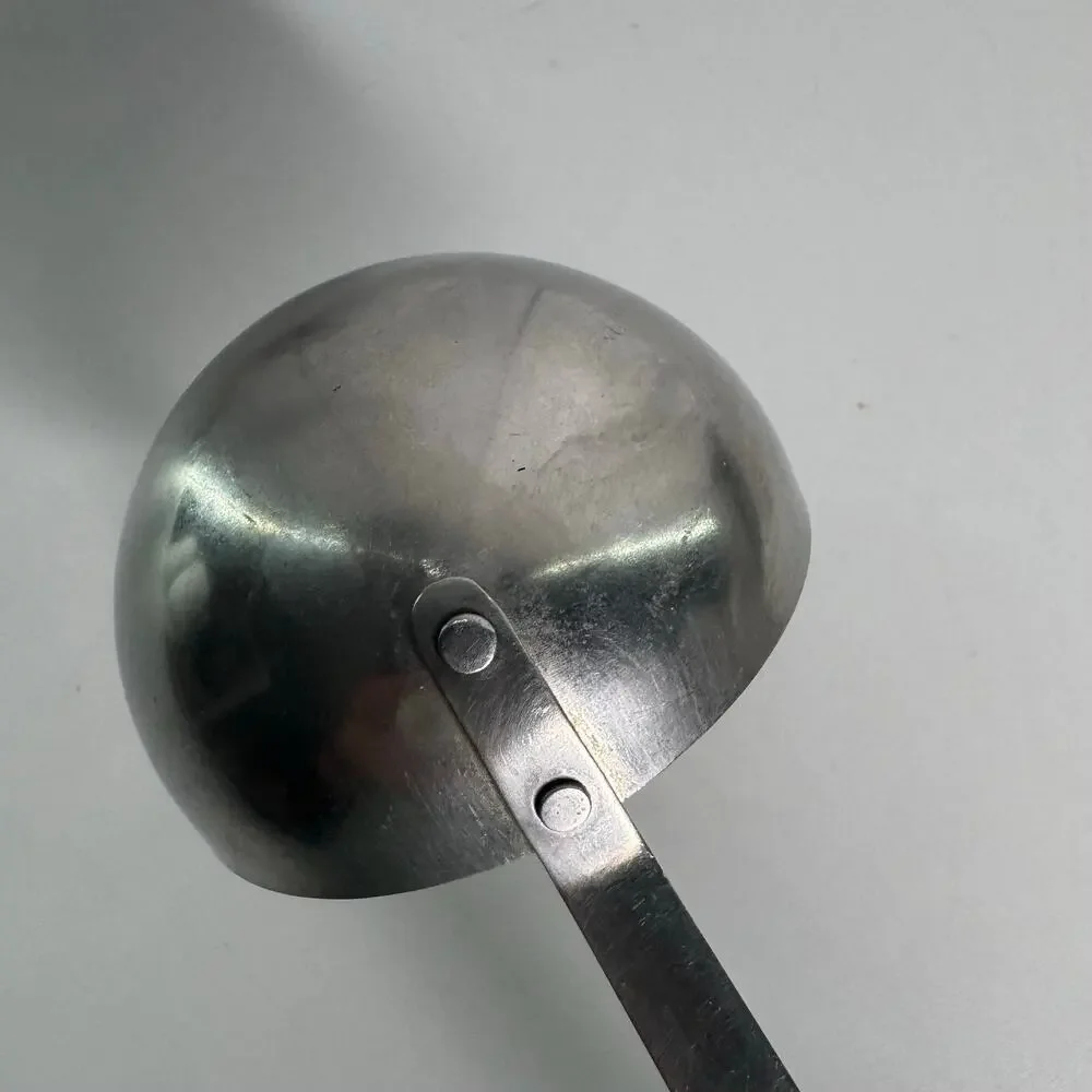 Vintage Flint Arrowhead Ladle Stainless Steel Riveted Black Composite Handle USA
